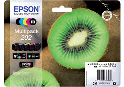 Inktcartridge Epson 202 T02E74 zwart + 3 kleuren + foto zwart