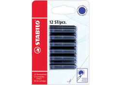 Inktpatroon STABILO blauw blister à 12 stuks
