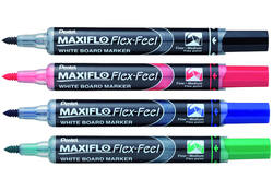 Viltstift Pentel MWL5SBF Maxiflo whiteboard rond 1.5-4.5mm zwart