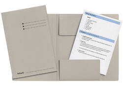 Dossiermap Esselte folio 3 kleppen manilla 275gr grijs
