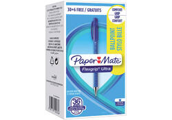 Balpen Paper Mate Flexgrip Ultra medium blauw valuepack 30+6 gratis