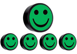 Magneet smiley 35mm groen