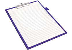 Klembord Quantore A4 staand PVC blauw met 100mm klem + penlus