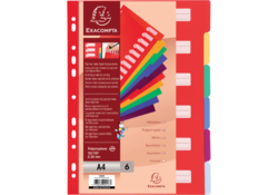 Tabbladen Exacompta 225x297mm 11-gaats 6-delig assorti PP