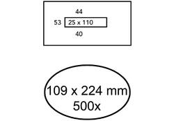 Envelop Quantore 109x224mm midden venster 25x110mm 500st