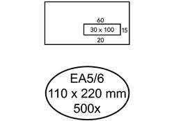 Envelop Quantore 110x220mm venster 3x10cm rechts zelfkl 500s