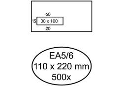 Envelop Hermes EA5/6 110x220mm venster 3x10links zelfkl 500