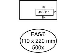 Envelop Hermes EA5/6 110x220mm venster 4x11rechts zelfkl 500
