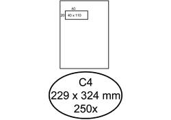 Envelop Hermes akte C4 229x324mm venster 4x11links zelfkl 250stuk