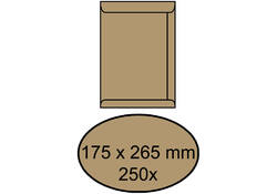 Envelop akte IEZZY 175x265mm zelfklevend 90gr bruin 250stuks