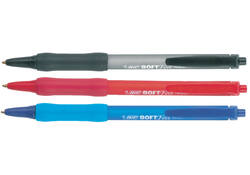 Balpen Bic soft feel grip clic medium rood