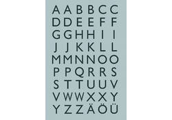 Etiket HERMA 4133 13x12mm letters A-Z zwart op zilver