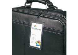 Label bagage Djois 3L 11120 72x123mm met nylonkoord transparant 10 stuks