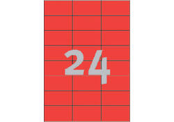 Etiket Avery Zweckform 3448 70x37mm rood 2400stuks