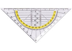 Geodriehoek Quantore 140mm transparant