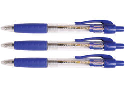 Balpen Quantore Grip drukknop blauw medium