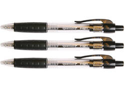 Balpen Quantore Grip drukknop zwart medium