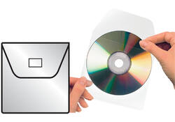 Cd/dvd hoes Djois 127x127mm met klep zelfklevend transparant 10 stuks