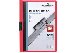 Klemmap Durable Duraclip A4 6mm 60 vellen rood