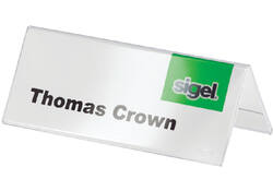 Tafelnaambord Sigel TA136 100x60mm 2-zijdig transparant