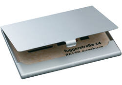Visitekaarthouder Sigel VZ135 voor 15 kaarten 91x58mm graveerbaar aluminium mat zilver