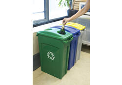 Afvalbak Rubbermaid Slim Jim Vented met luchtsleuven 87L grijs