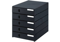 Ladenbox Styroval 5 laden zwart gesloten