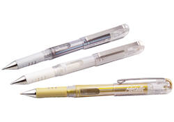 Gelschrijver Pentel K230M medium metallic zilver