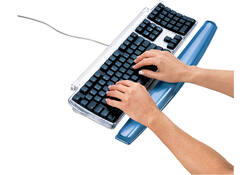 Polssteun toetsenbord Fellowes Crystals gel transparant blauw