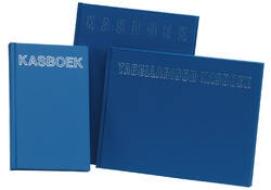 Kasboek 103x165mm 192blz 1 kolom blauw